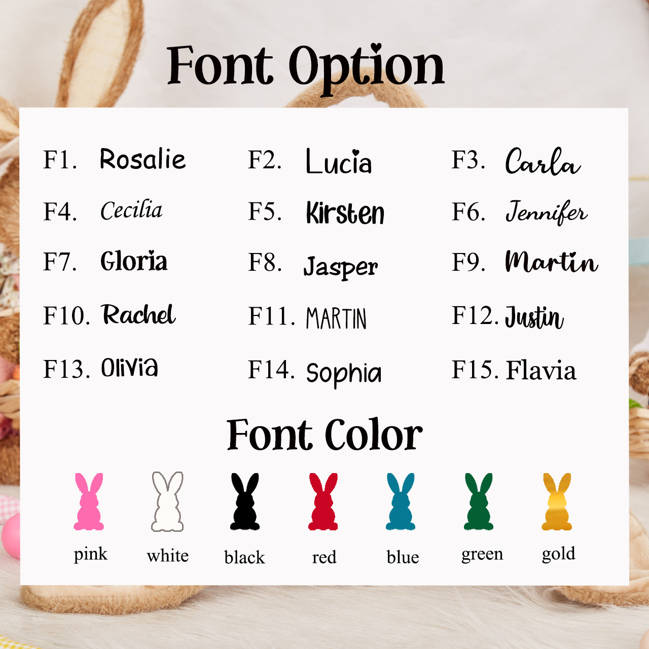 Personalized Name Seersucker Vintage Rabbit Ears Basket