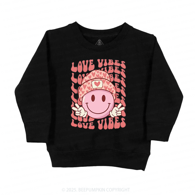 Love Vibes Valentines Day Kids Sweatshirt