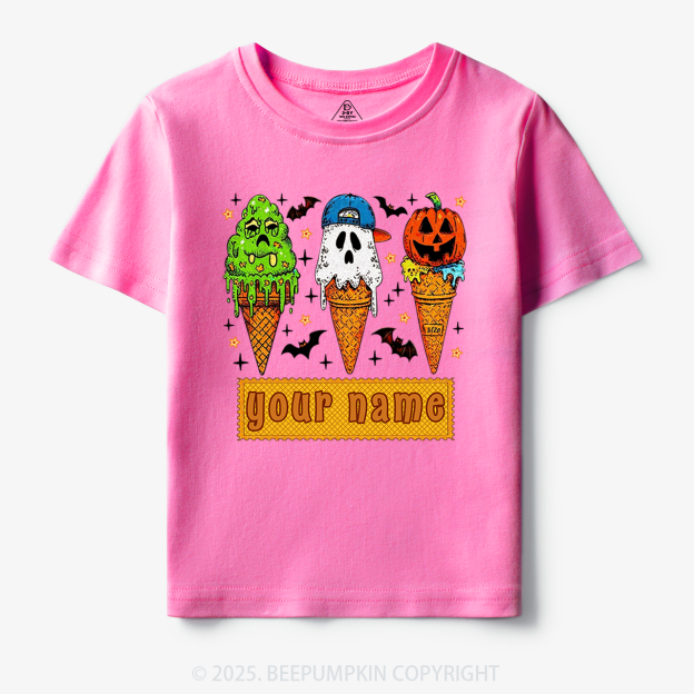 Personalized Name Halloween Spooky Scoops Toddler&Kid's Tees Beepumpkin