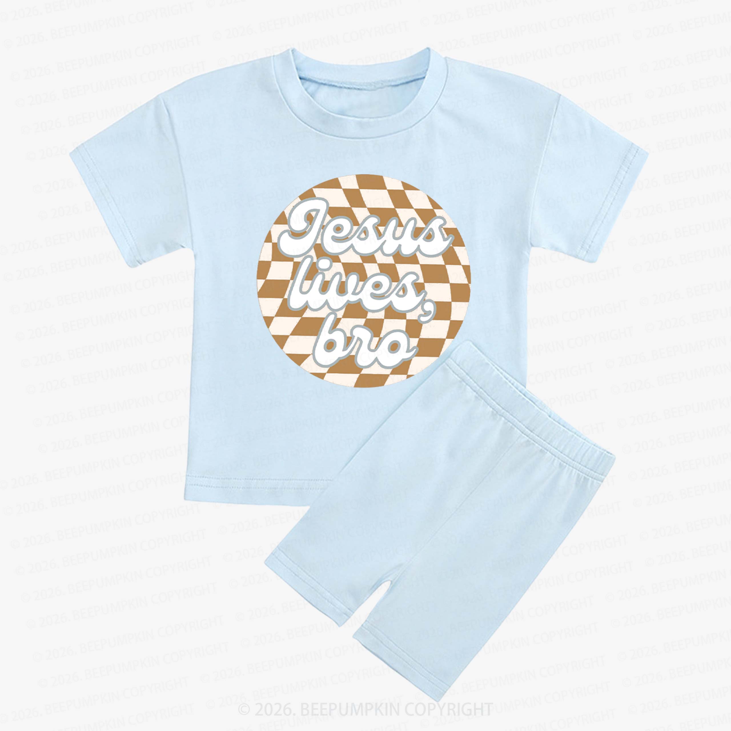 Easter Jesus Lives Kids Biker Shorts&Tee