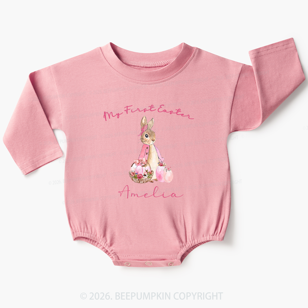 Personalized Hop Into My First Easter Baby Bubble Romper