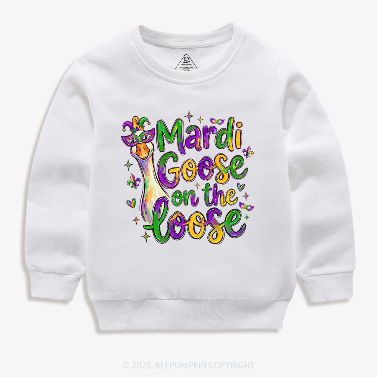 Mardi Gras Goose Kid's Sweatshirt