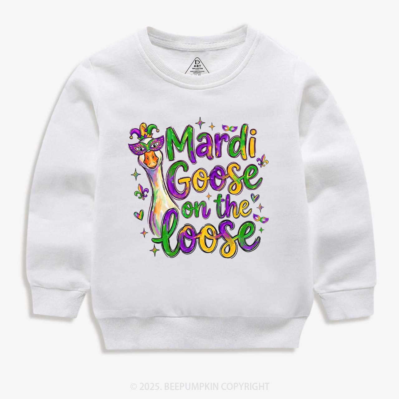 Mardi Gras Goose Kid's Sweatshirt