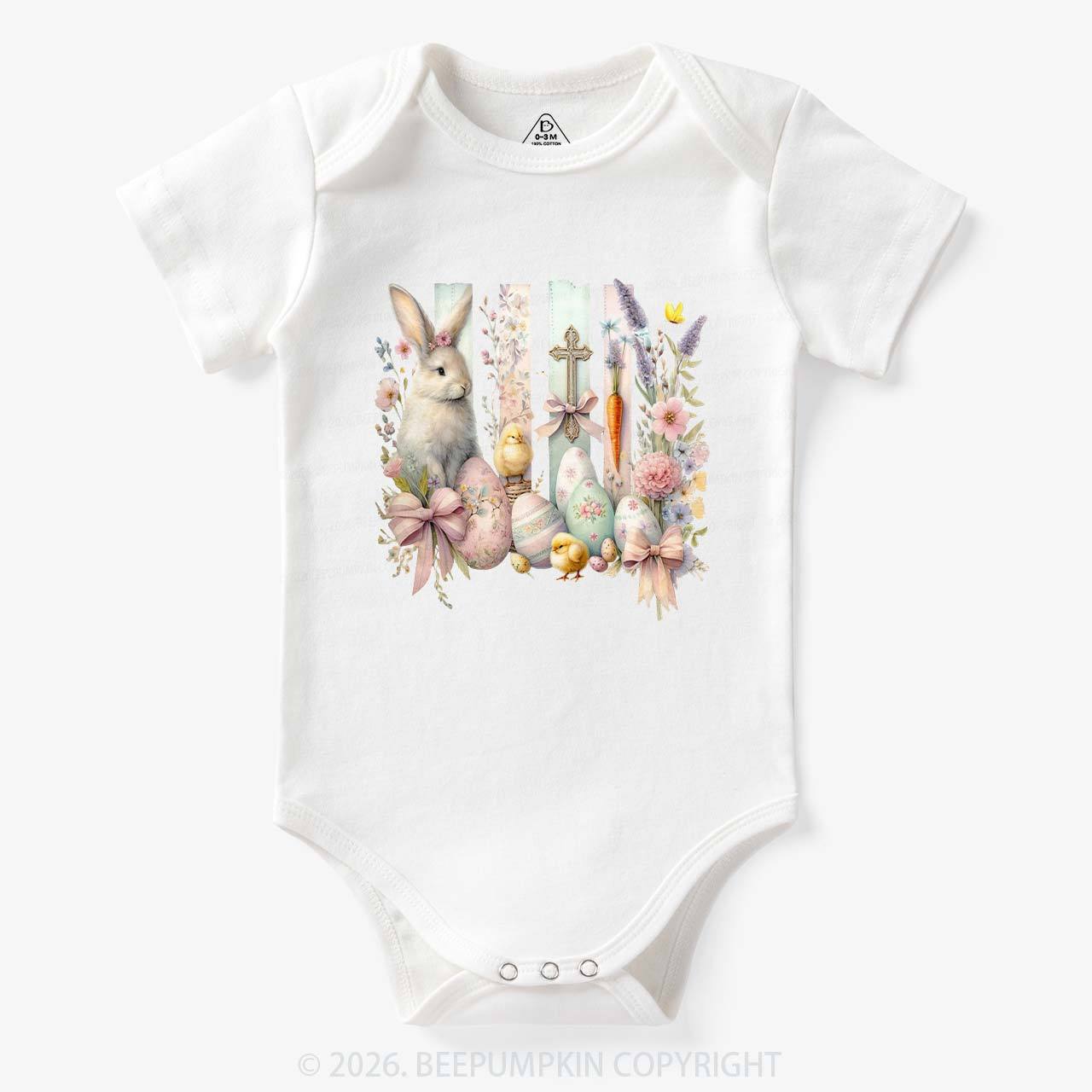 Springtime Faith Bunny Baby Bodysuit