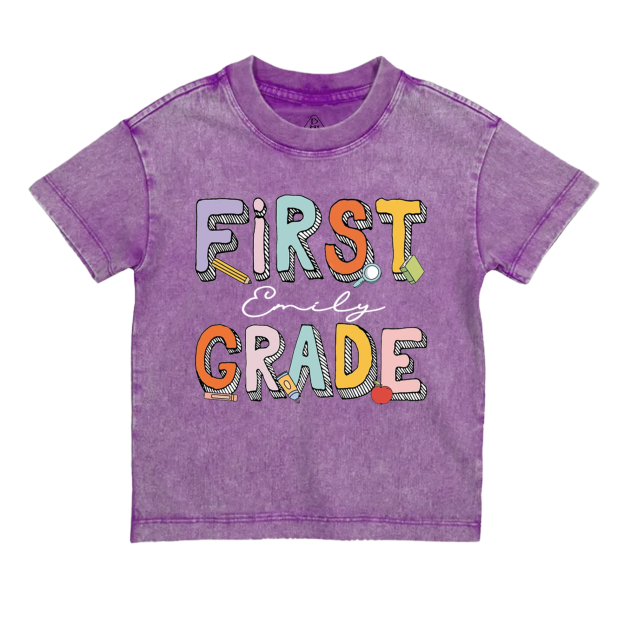 Personalized Back To School Bundle Toddler&Kids Washed Tees
