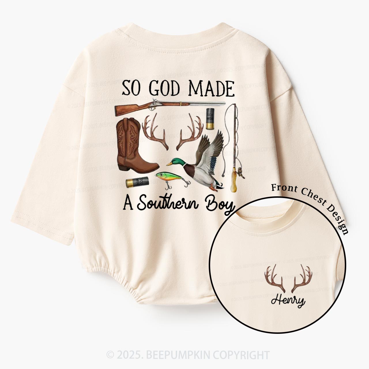 Personalized So God Made A Southern Baby Bubble Romper Beepumpkin