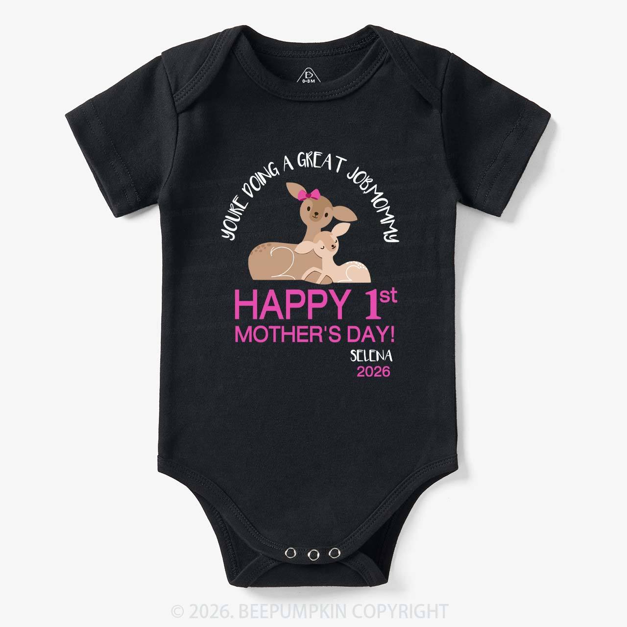 Happy 1st Mother's Day Deer Bodysuit For Baby