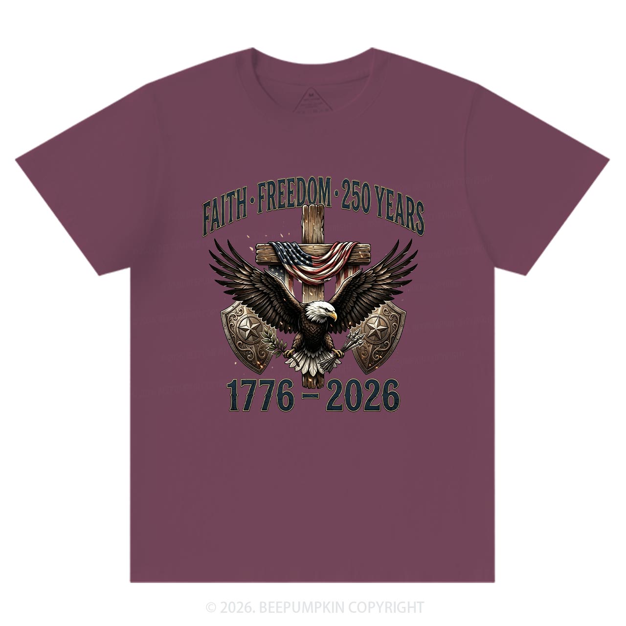 Faith Freedom 250 Years Patriotic Christian T-Shirts