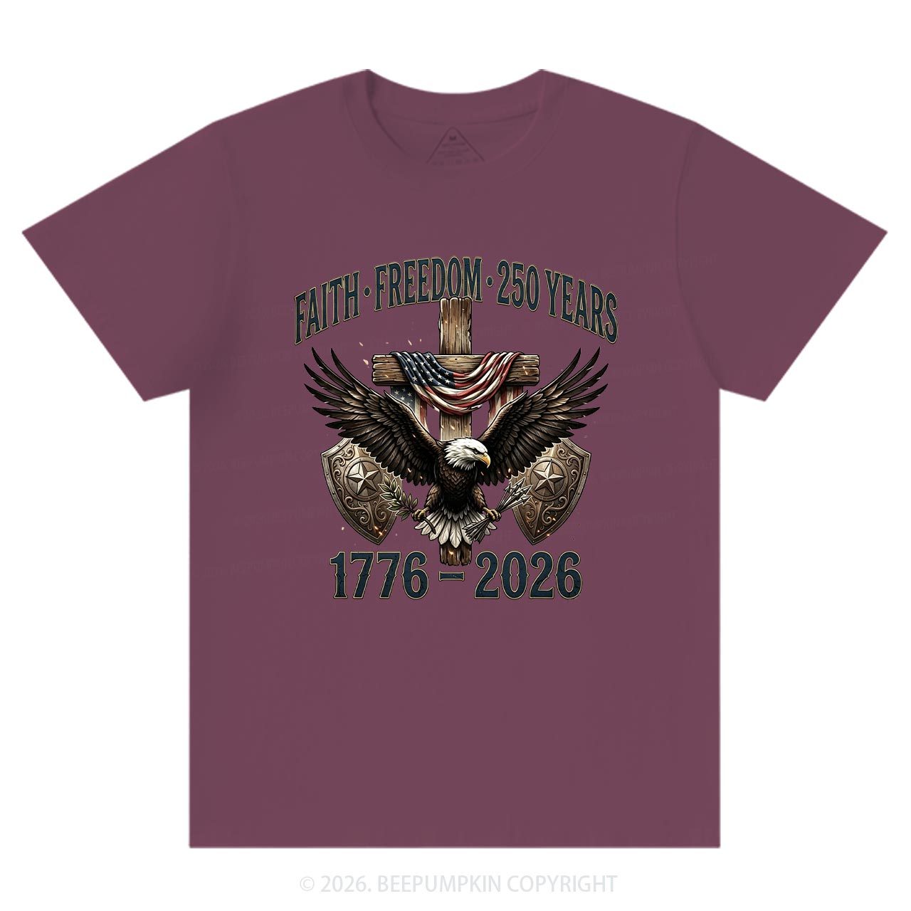 Faith Freedom 250 Years Patriotic Christian T-Shirts