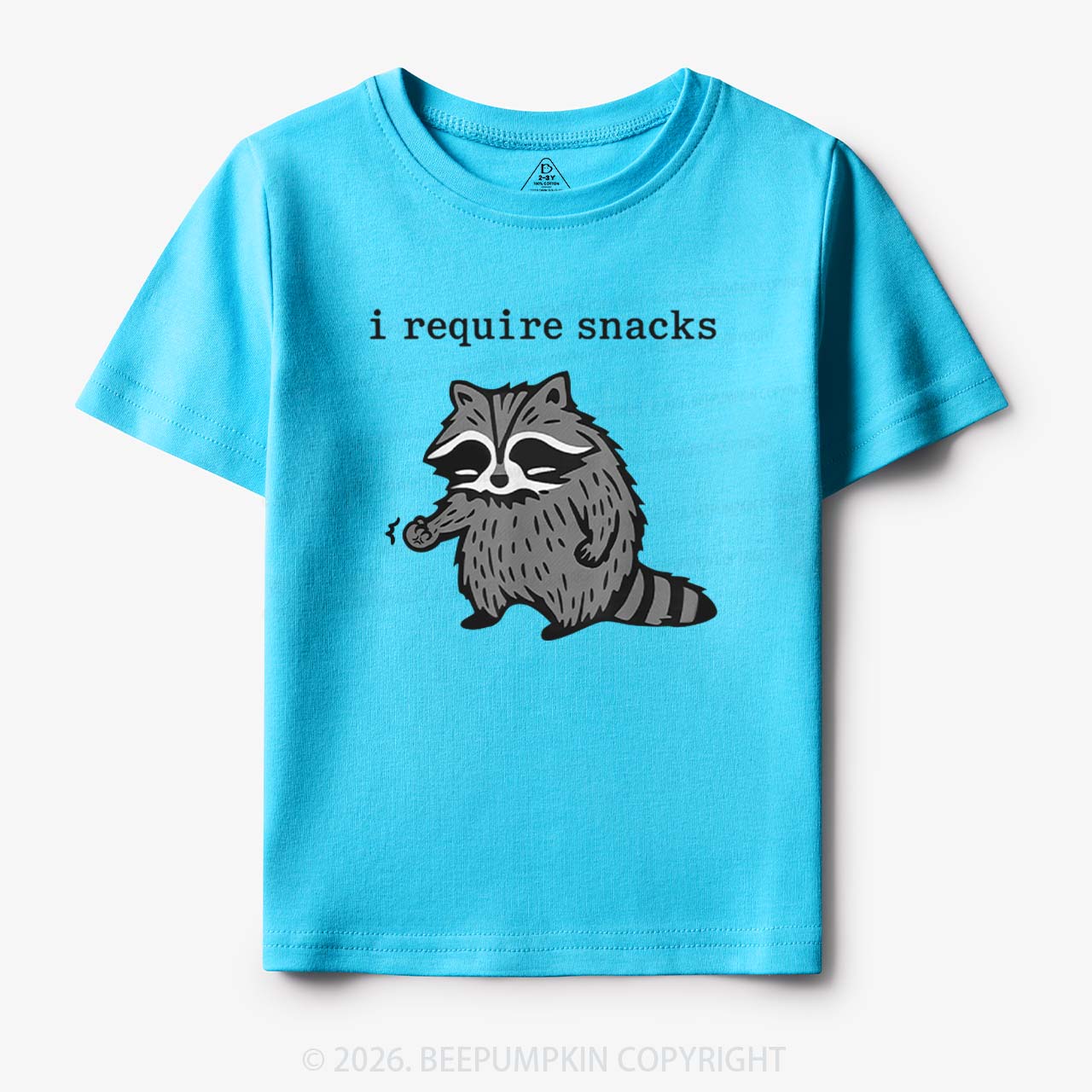 I Require Snacks Raccoon Toddler&Kid's Tees