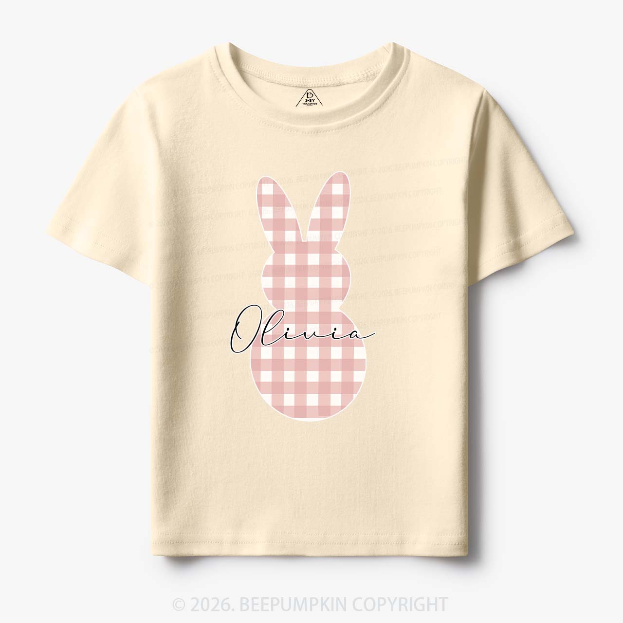 Personalised Easter Petit Gingham Bunny Toddler&Kid's Tees