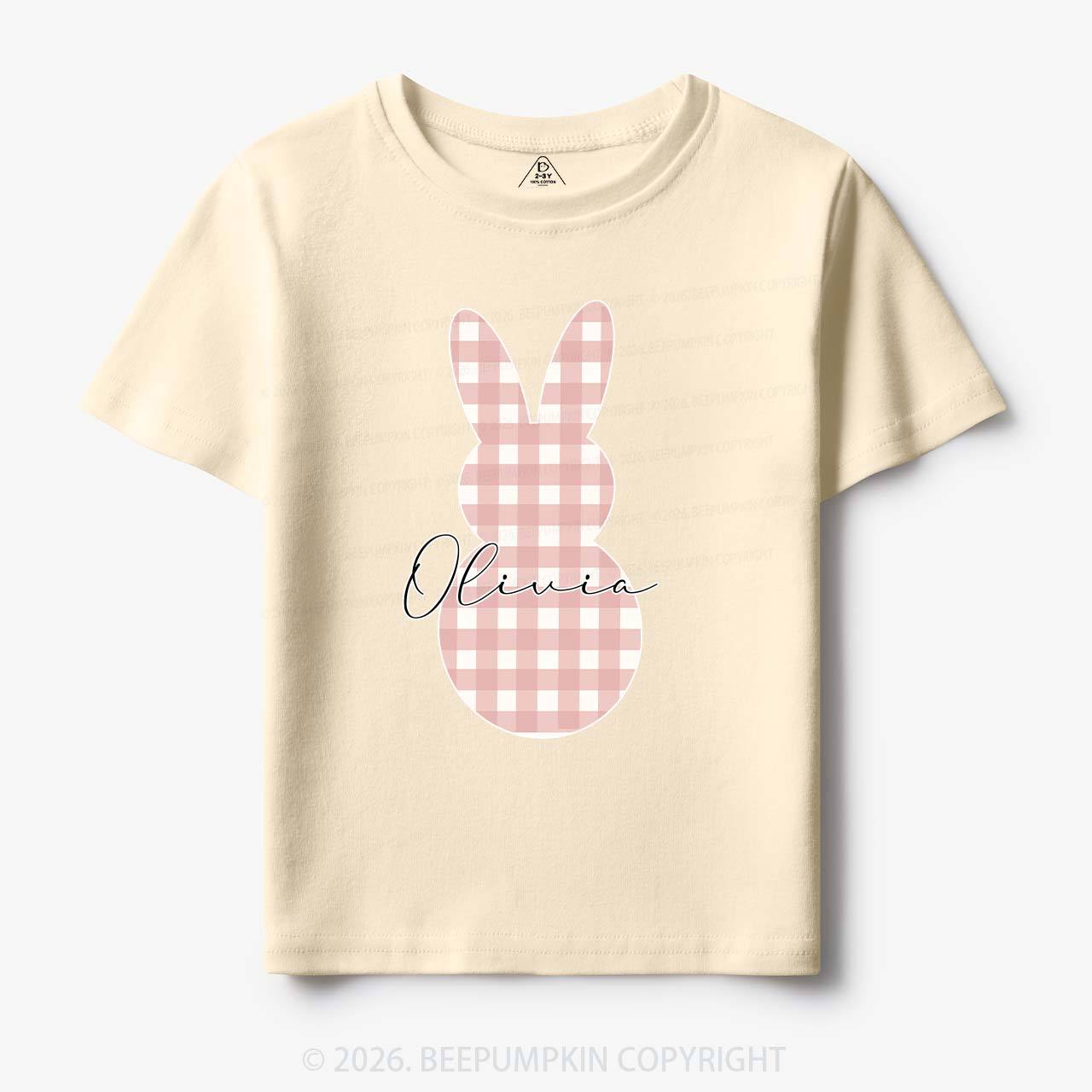 Personalised Easter Petit Gingham Bunny Toddler&Kid's Tees