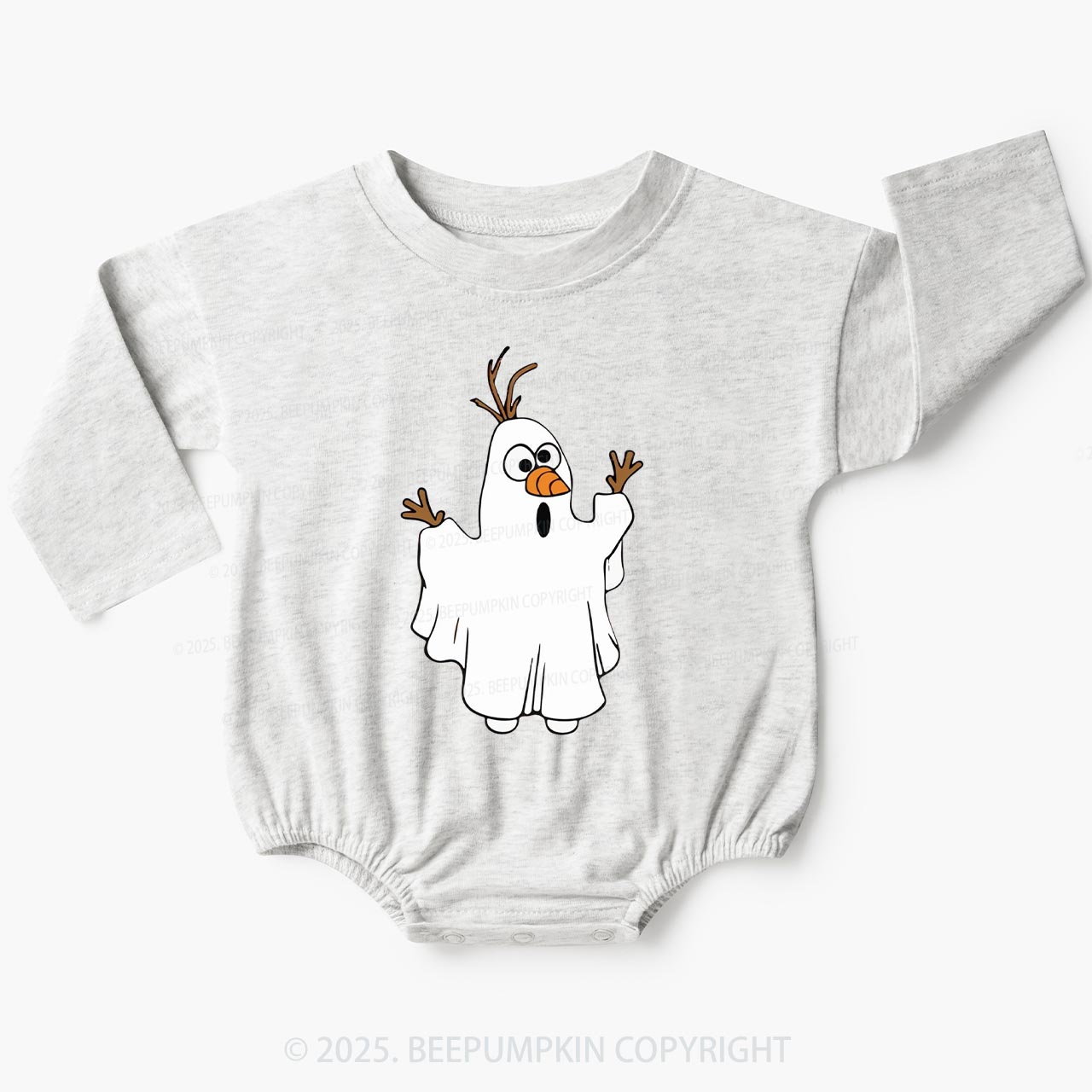 Halloween Boo Ghost Baby Bubble Romper Beepumpkin