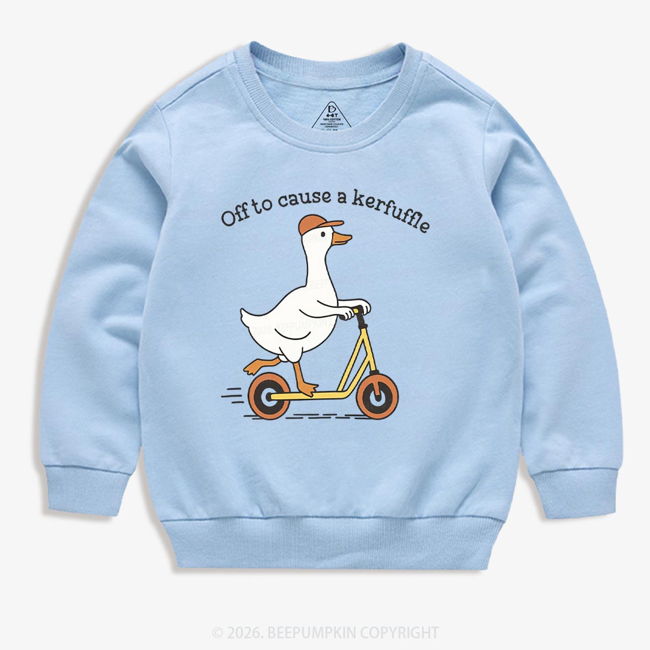Off To Cause A Kerfuffle Silly Duck Animal Toddler&Kid's Sweatshirt