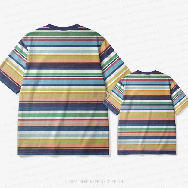 Retro Twilight Soda Stripe Family Matching Ringer T-Shirt