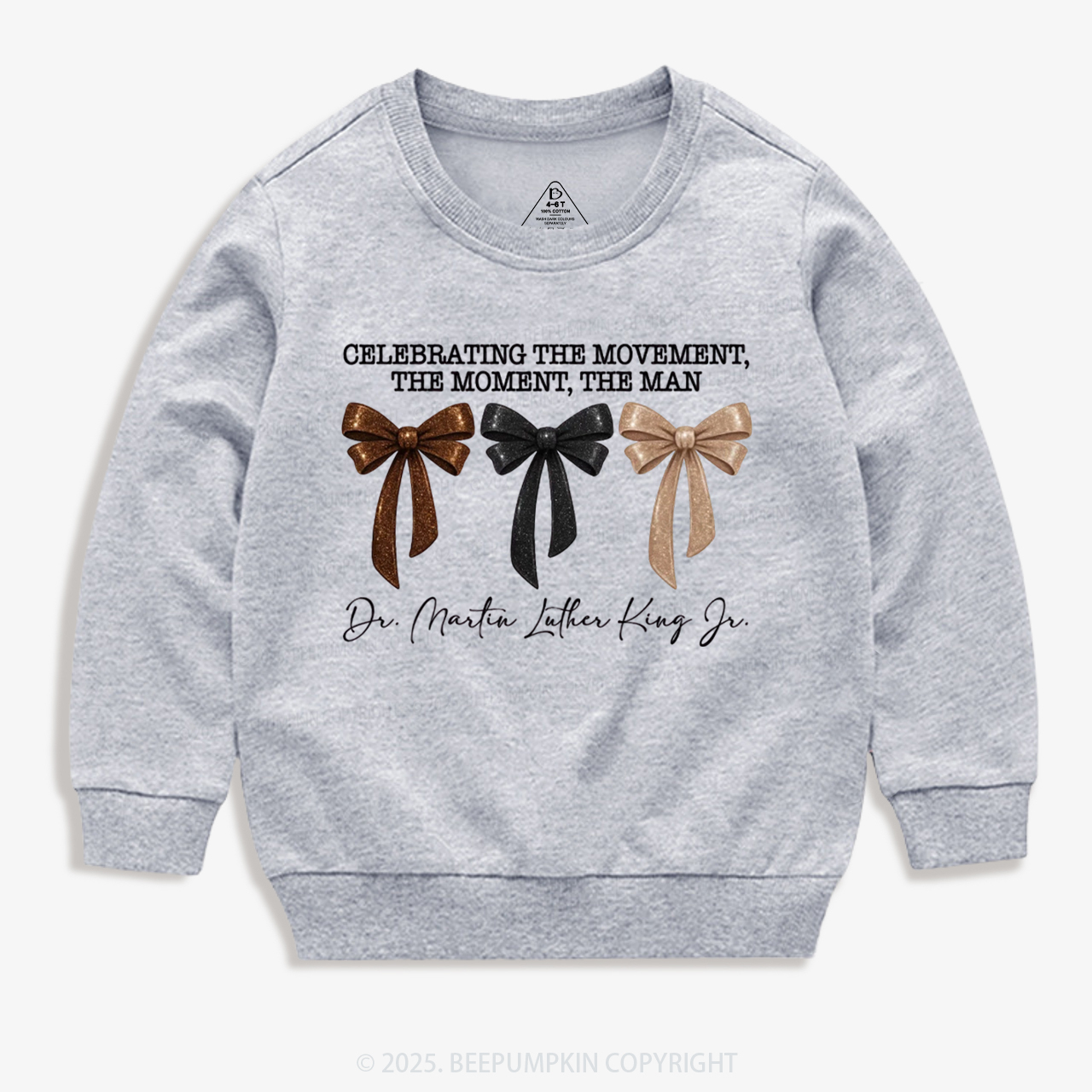 Golden Dream Bows Black History Month Kid's Sweatshirt