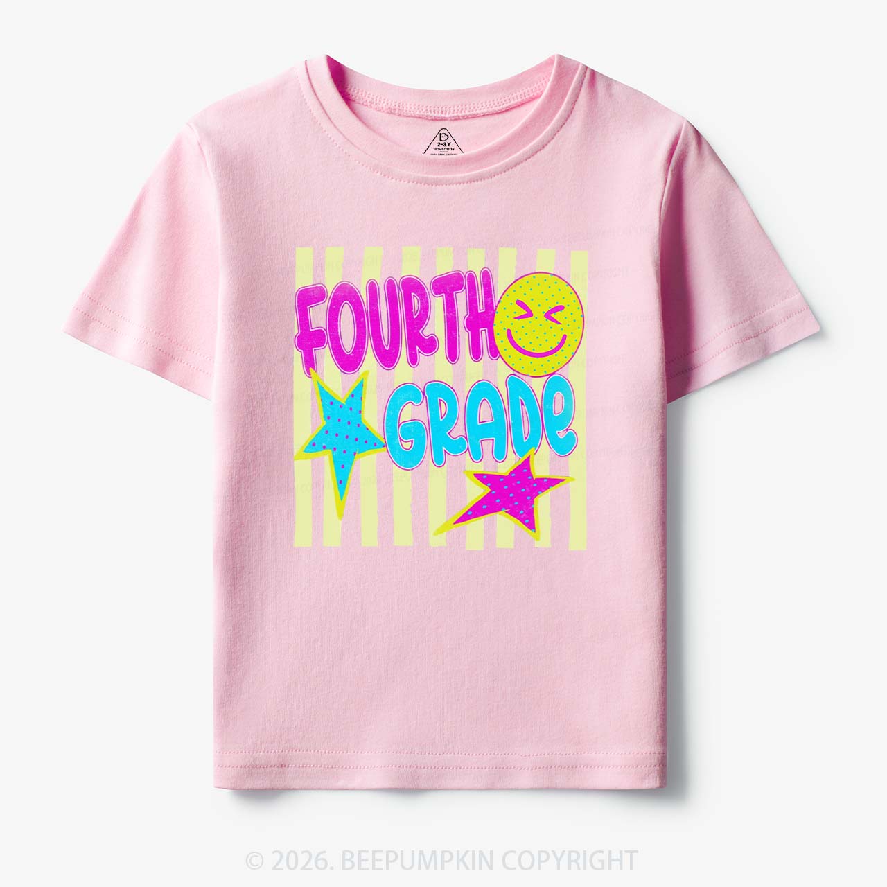 Personalized Neon Striped Grade Back To School Toddler&Kid's Tees