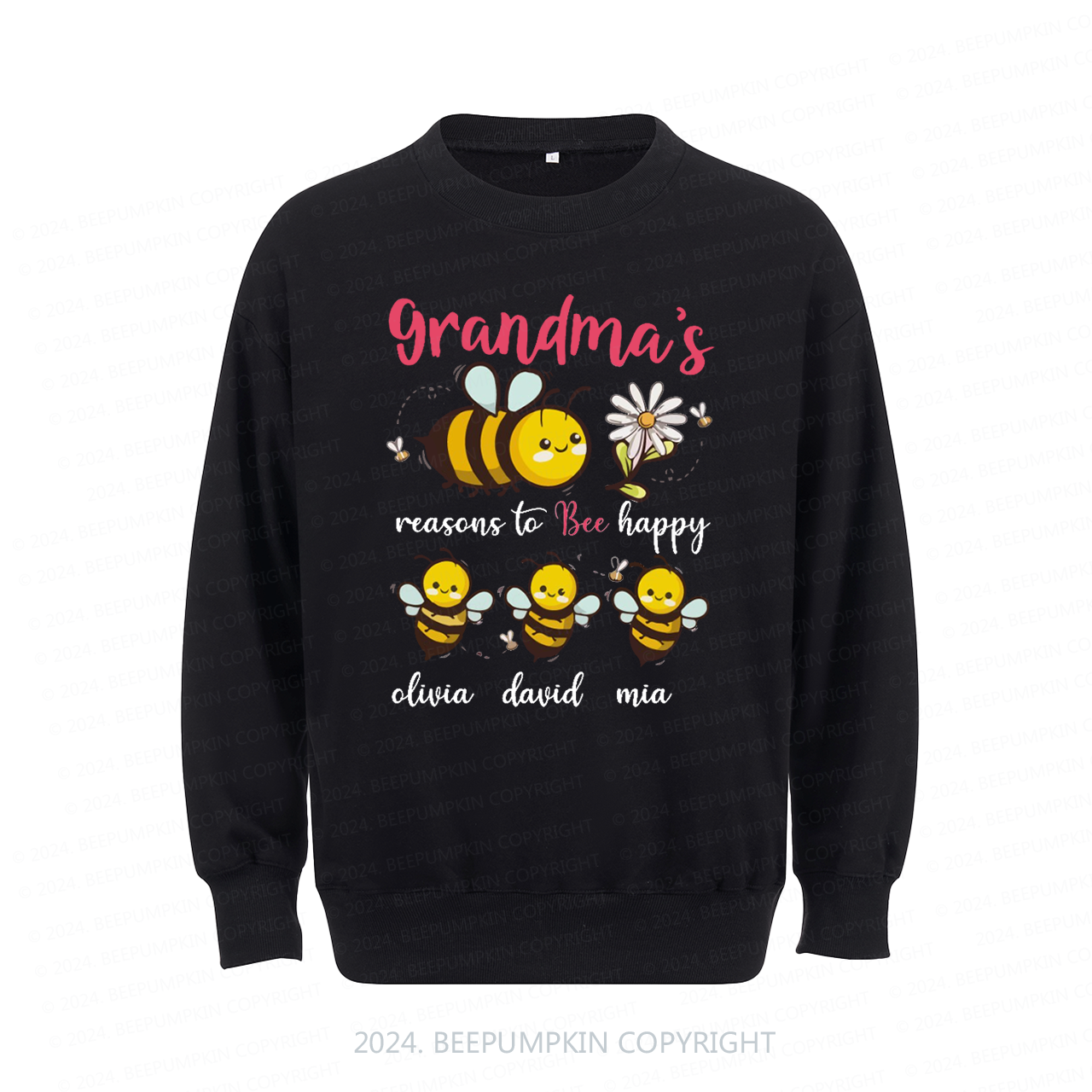 Personalized Grandma Bee Family Sweatshirt