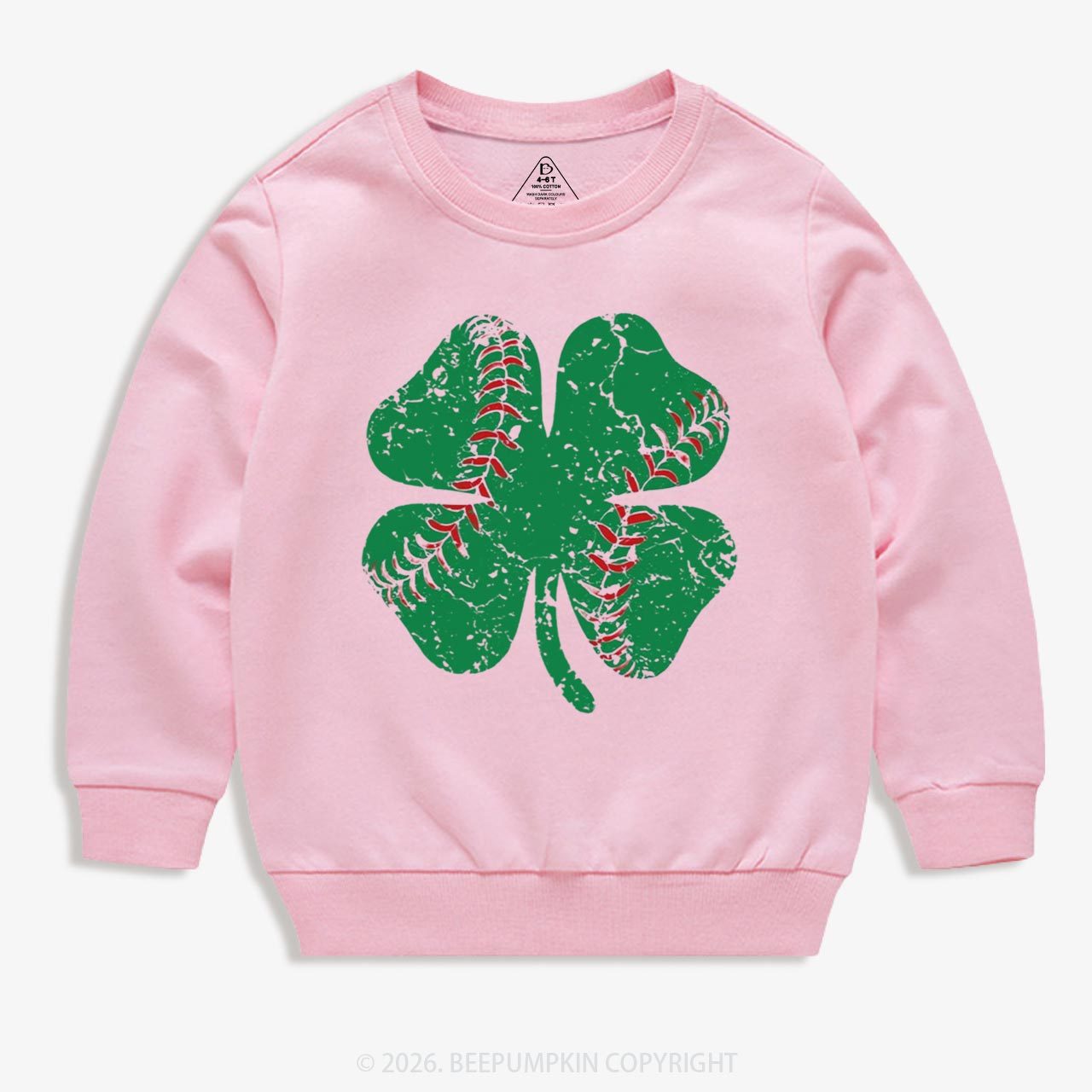 Baseball Shamrock St Patrick's Day Kid's Sweatshirt