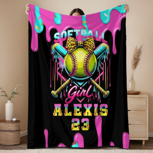 Personalized Baseball Drip Blanket