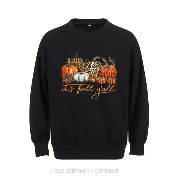 It's Fall Y'all Leopard Pumpkin Sweatshirt Beepumpkin
