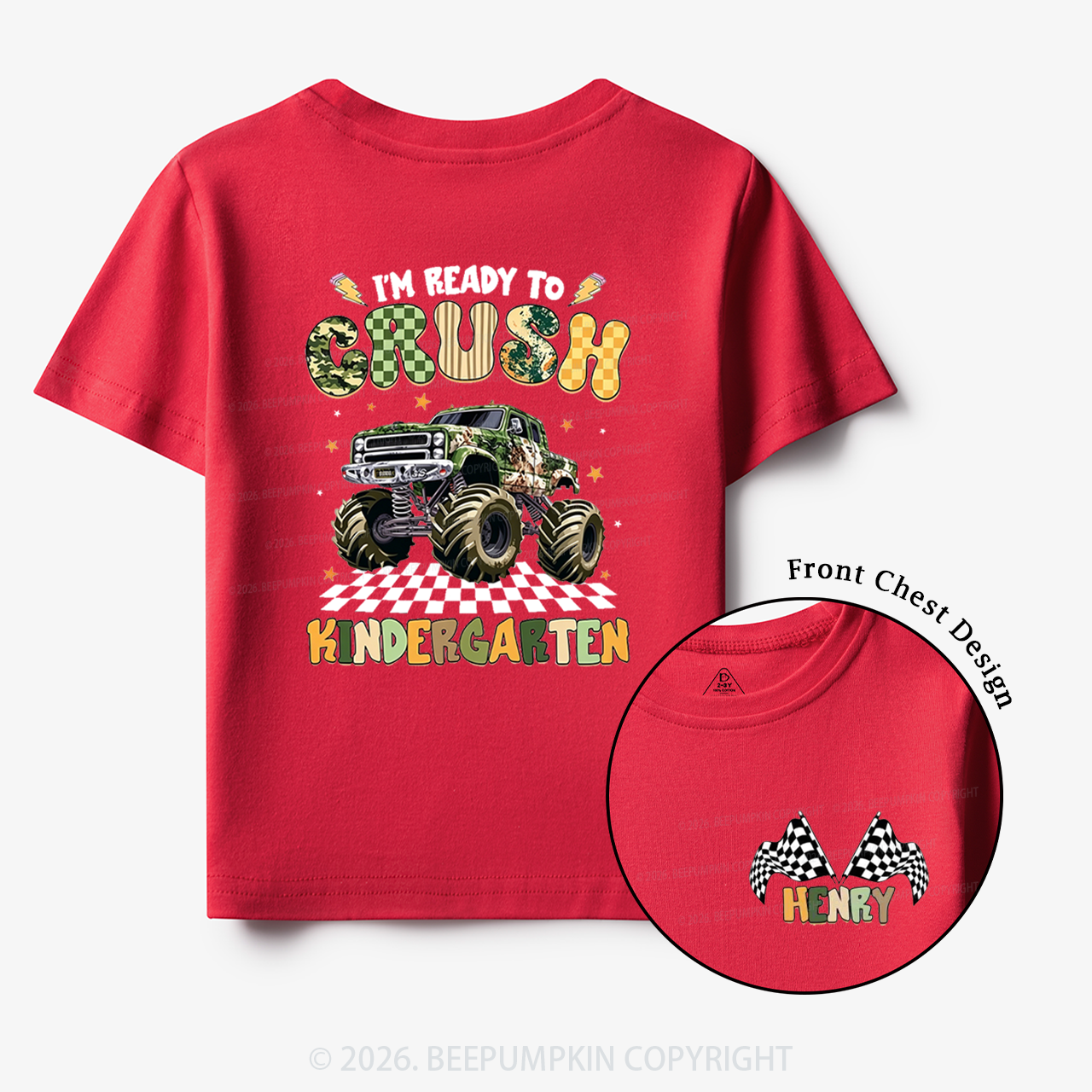 Personalized Ready To Crush Kindergarten Back to School Toddler&Kids Shirts