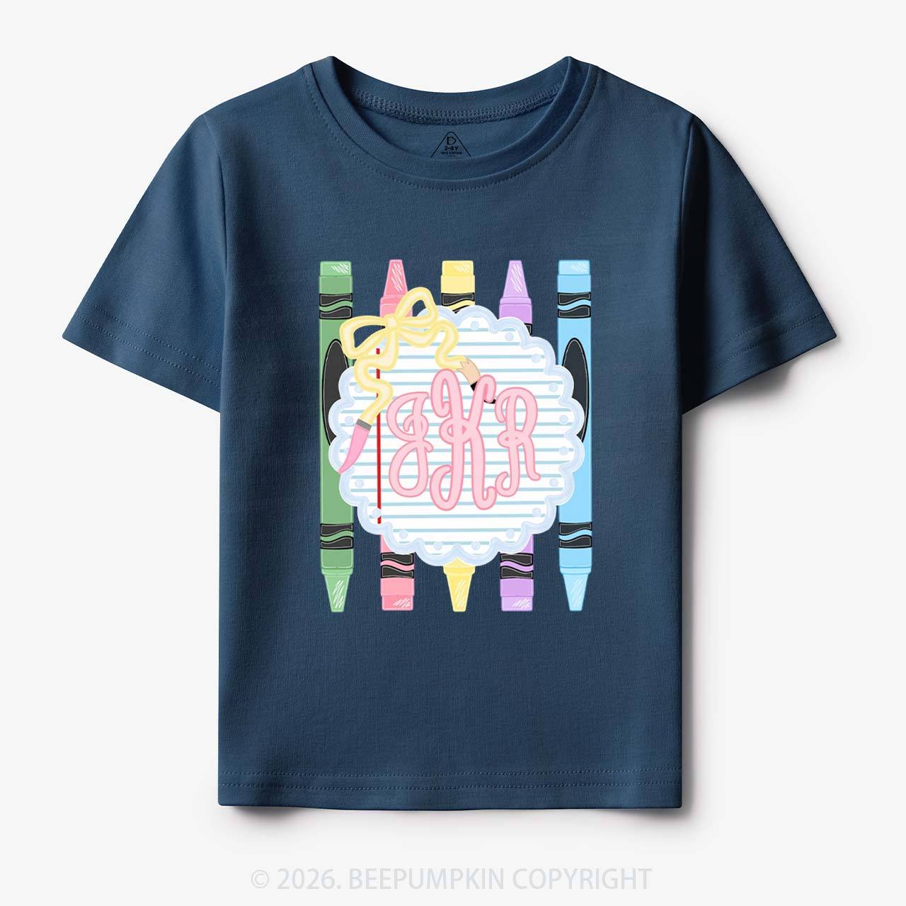 Personalized Monogram Name Pink Preppy Toddler&Kid's Tees
