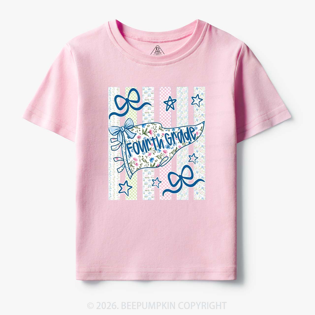 Retro Striped Floral Pennant Flag Back To School Toddler&Kid's Tees