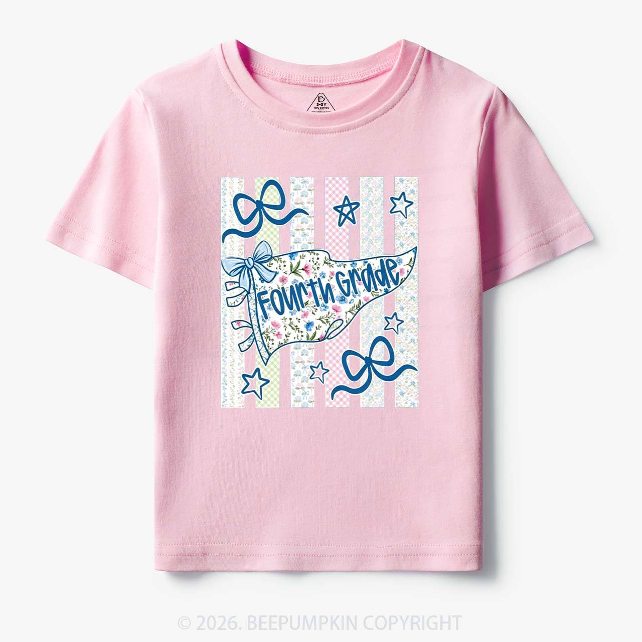Retro Striped Floral Pennant Flag Back To School Toddler&Kid's Tees