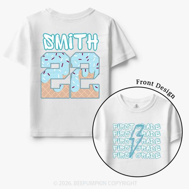 Personalized Blue Lightning Grade Toddler&Kid's Tees Beepumpkin