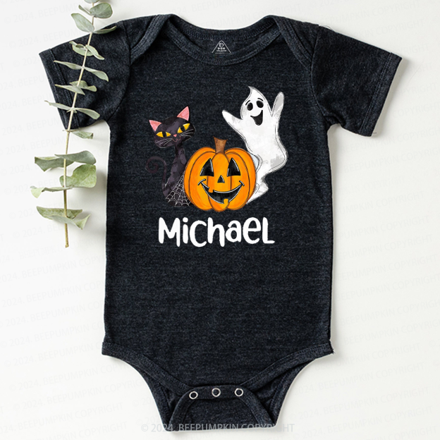 Personalized Halloween Cat Baby Bodysuits 