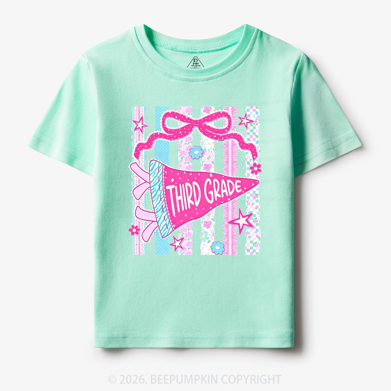 Retro Striped Floral Pennant Flag Back To School Toddler&Kid's Tees
