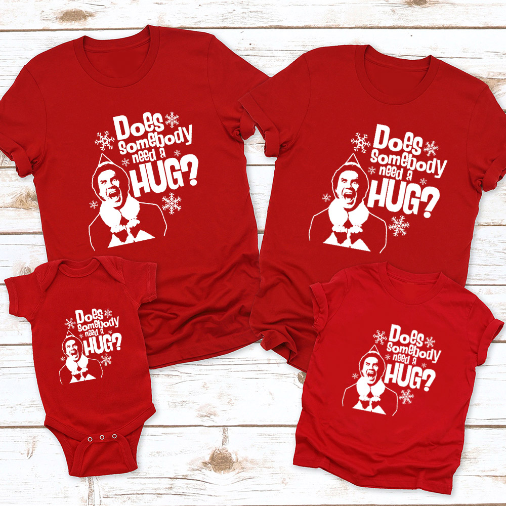Does Somebody Need A Hug Christmas Family Matching Shirt
