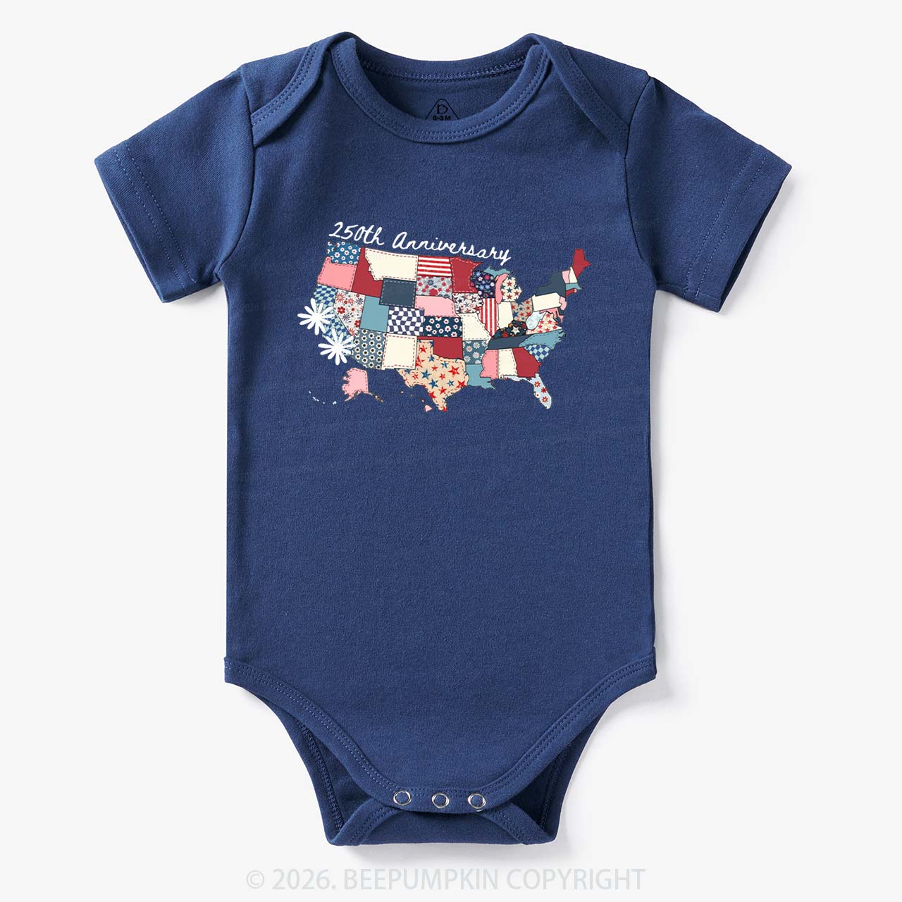 US 250 Years Patriotic Patchwork Bodysuit