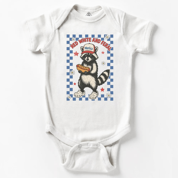 Red White And Feral Fourth Of July Bodysuit Beepumpkin