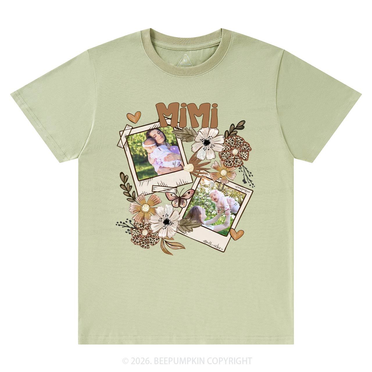 Personalized Photo With Floral T-Shirt For Mom