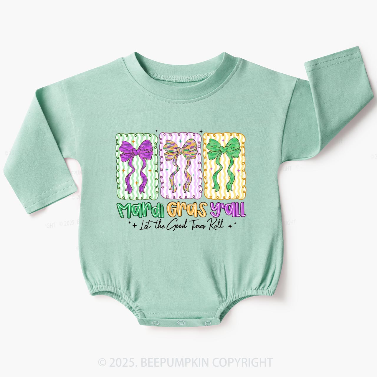 Let the Good Times Roll Baby Bubble Romper Beepumpkin