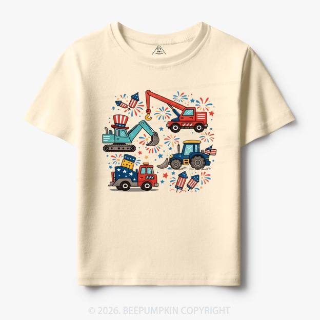 4th of July Construction Patriotic Truck Toddler&Kid's Tees