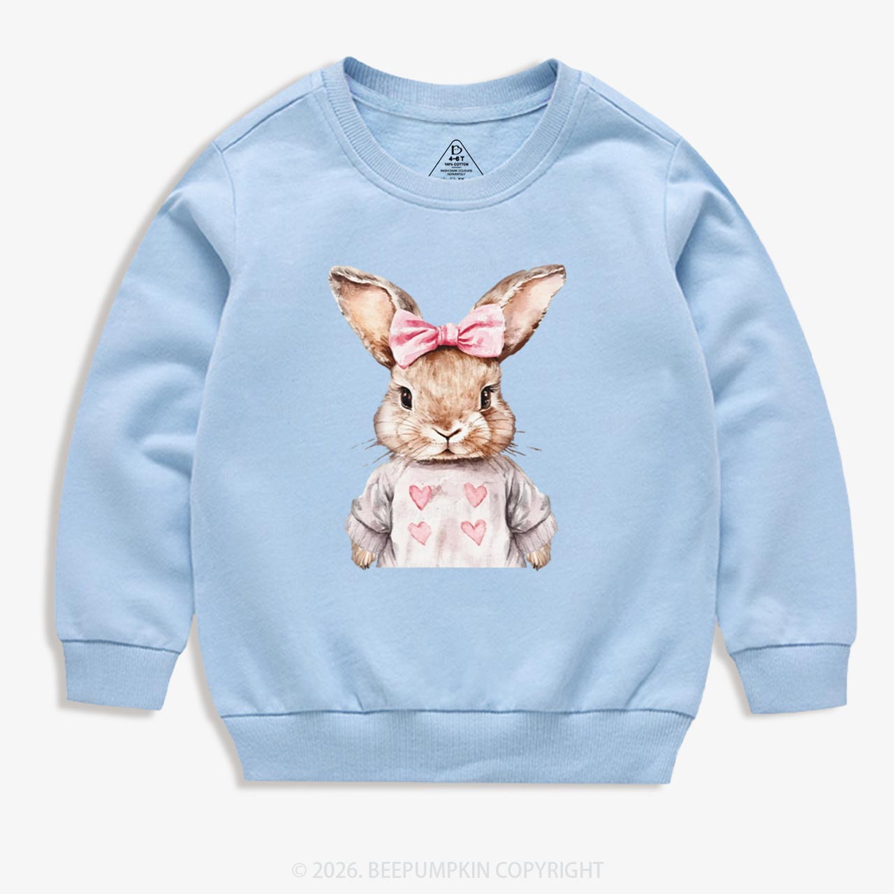 Sweet Bow Bunny Easter Kid's Sweatshirt