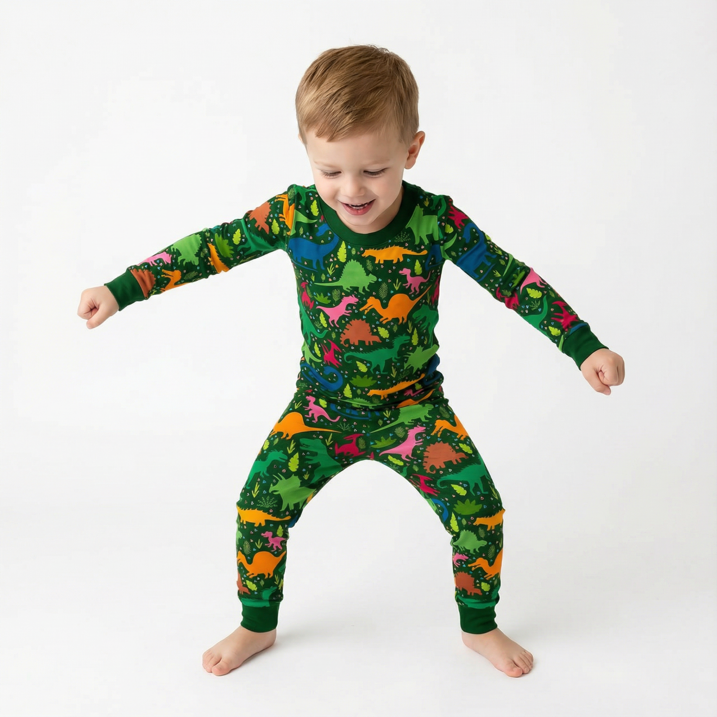 Little Dinosaur Explorer Two-Piece Pajama Set For Kids