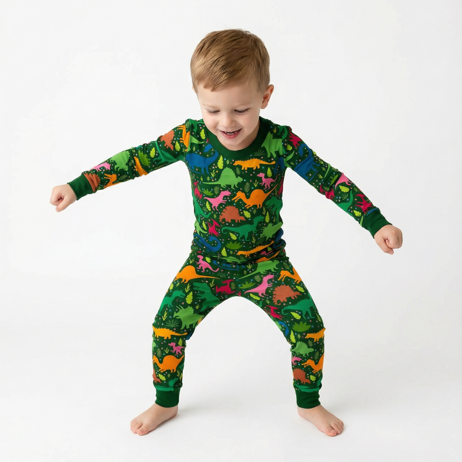 Little Dinosaur Explorer Two-Piece Pajama Set For Kids