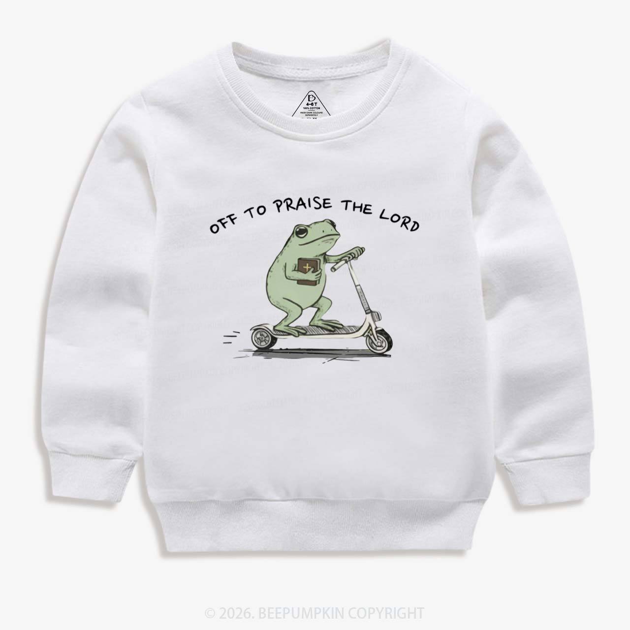 Frog Off To Praise The Lord Kid's Sweatshirt