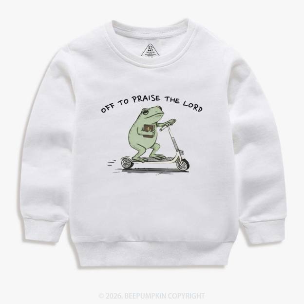 Frog Off To Praise The Lord Kid's Sweatshirt