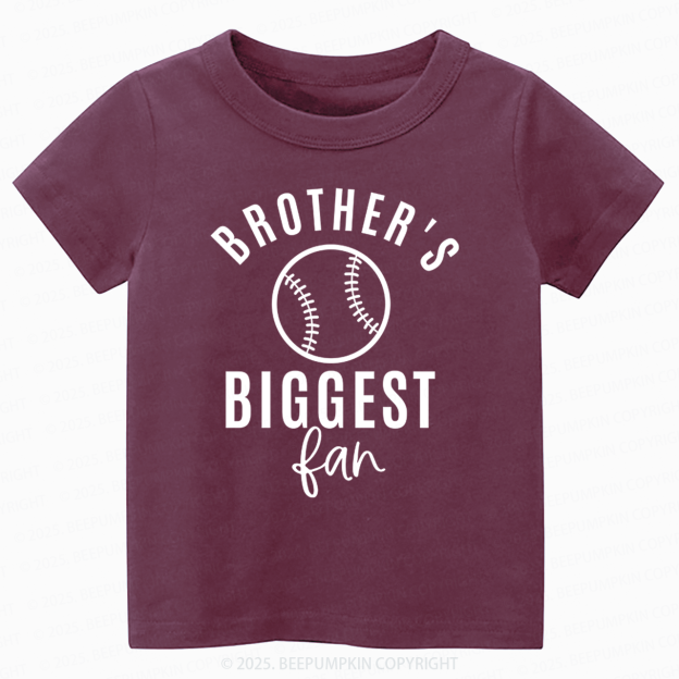 Brother's Biggest Fan Baseball Toddler Shirt