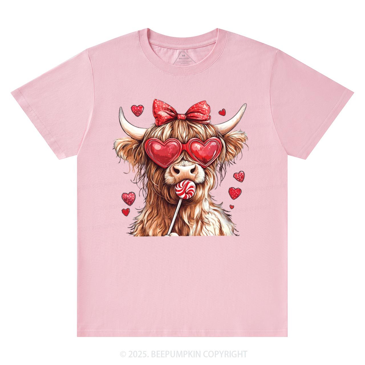 Highland Cow Valentine's Day T-Shirts Beepumpkin