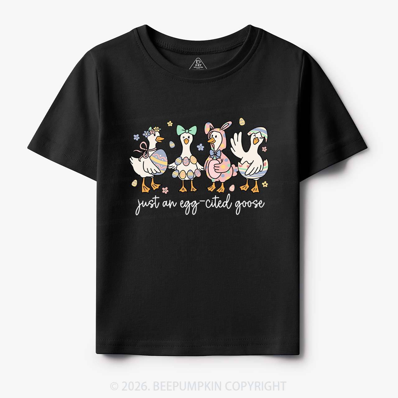 Just an Egg-cited Goose Happy Easter Toddler&Kids Tees