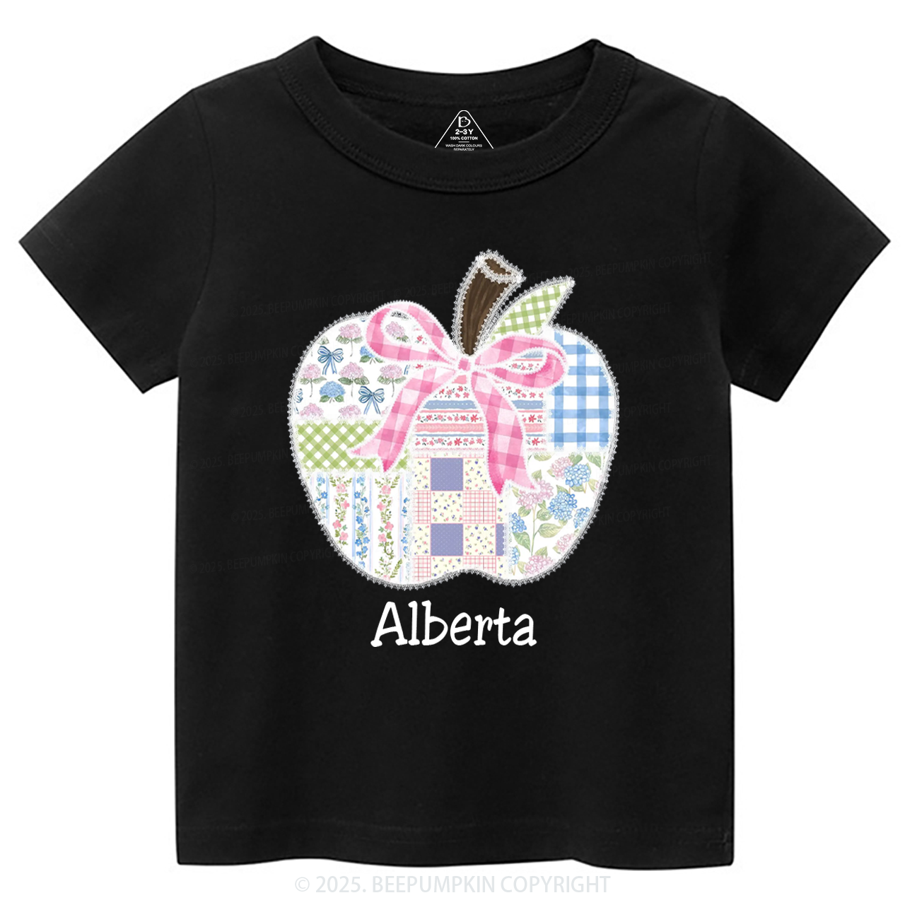 Personalized Lace Apple Name Toddler&Kid's Tees Beepumpkin