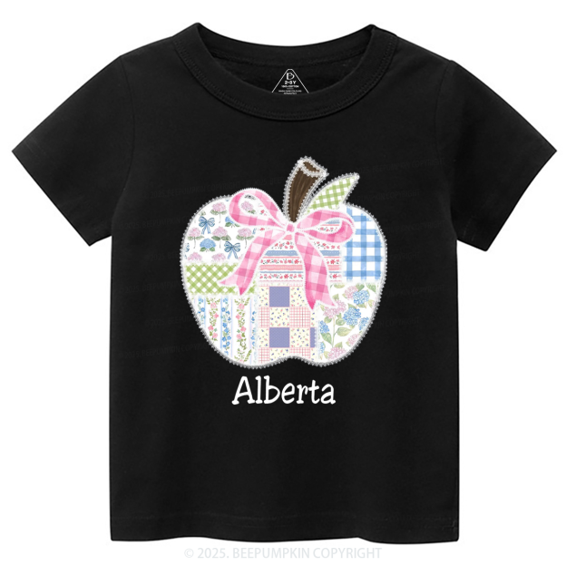 Personalized Lace Apple Name Toddler&Kid's Tees Beepumpkin