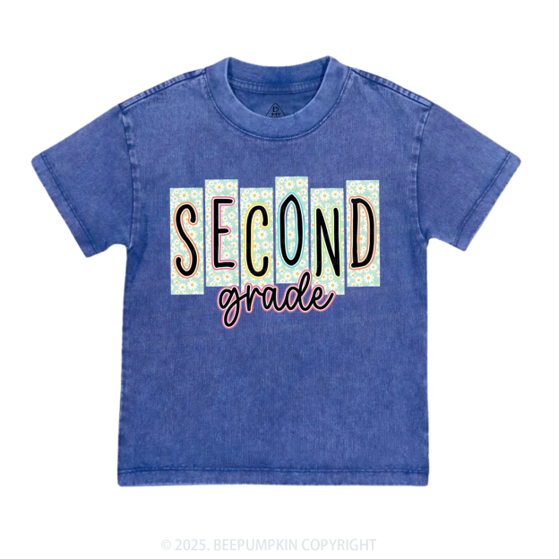 Personalized Floral School Days Toddler&Kids Washed Tees