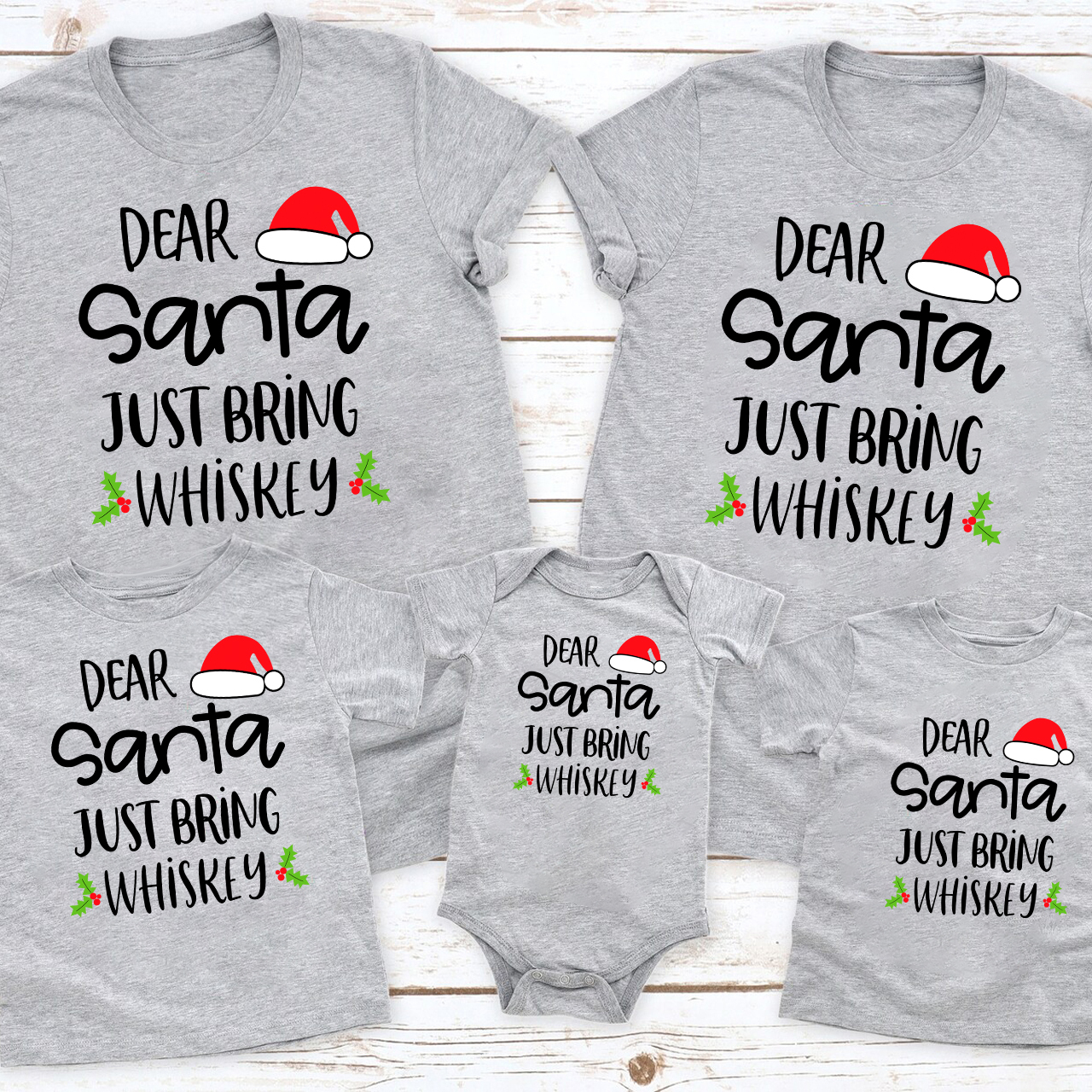 Personalized Dear Santa Matching Family T-Shirts For Christmas Party
